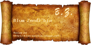 Blum Zenóbia névjegykártya